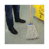 Boardwalk® Mop Head, Lie-Flat Head, Cotton Fiber, 24 oz., White, 12/Carton (BWKCM22024) Case of 12