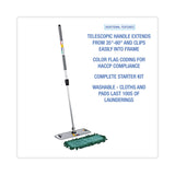 Boardwalk® Microfiber Cleaning Kit, 18" Wide Blue/Green Microfiber Head, 35" to 60" Gray Aluminum Handle (BWKMFKIT) Each