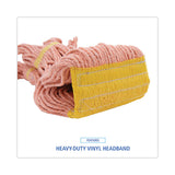 Boardwalk® Super Loop Wet Mop Head, Cotton/Synthetic Fiber, 5" Headband, Small Size, Orange, 12/Carton (BWK501OR) Case of 12