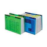 C-Line® Expanding File with Hang Tabs, Pre-Printed Index-Tab Inserts, 12 Sections, 1" Capacity, Letter Size, 1/6-Cut Tabs, Blue (CLI58215) Each