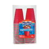 Hefty® Easy Grip Disposable Plastic Party Cups, 18 oz, Red, 50/Pack, 8 Packs/Carton (RFPC21895) Case of 400