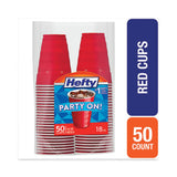Hefty® Easy Grip Disposable Plastic Party Cups, 18 oz, Red, 50/Pack, 8 Packs/Carton (RFPC21895) Case of 400