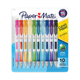 Paper Mate® Clear Point Mechanical Pencil, 0.7 mm, HB (#2), Black Lead, Assorted Barrel Colors, 10/Pack (PAP2164121) Pack of 10