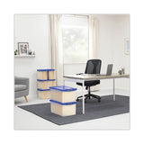 Bankers Box® Latch Lid Storage Bin, 22.38" x 14.19" x 10.63", Clear/Blue (FEL86101) Each