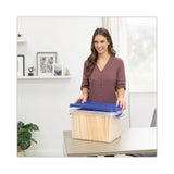 Bankers Box® Latch Lid Storage Bin, 22.38" x 14.19" x 10.63", Clear/Blue (FEL86101) Each