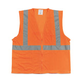 PIP ANSI Class 2 Two-Pocket Zipper Mesh Safety Vest, Polyester Mesh, Large, Orange (PID3020702ZORL) Each