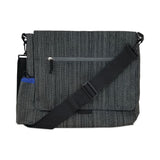 so-mine® Fabric Casual Messenger Bag, Charcoal/Cobalt (SOOSM456) Each