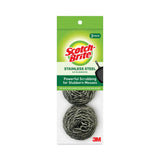 Scotch-Brite® Metal Scrubbing Pads, 2.25 x 2.75, Silver, 3/Pack, 8 Packs/Carton (MMM214C) Case of 24