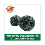Scotch-Brite® Metal Scrubbing Pads, 2.25 x 2.75, Silver, 3/Pack, 8 Packs/Carton (MMM214C) Case of 24
