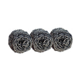 Scotch-Brite® Metal Scrubbing Pads, 2.25 x 2.75, Silver, 3/Pack, 8 Packs/Carton (MMM214C) Case of 24