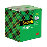 Scotch® Magic Tape Refill, 3" Core, 0.5" x 72 yds, Clear, 2/Pack (MMM8102P1272)