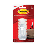 Command™ General Purpose Hooks, Large, Plastic, White, 5 lb Capacity, 1 Hook and 2 Strips/Pack (MMM17003ES) 1 Set