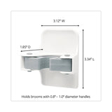 Command™ Broom Gripper, 3.12w x 1.85d x 3.34h, White/Gray, 6 Grippers/16 Strips/Pack (MMM17007S6NA) Pack Of 6