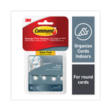 Command™ Cord Clip with Adhesive, Round, 0.75"w, Clear, 10/Pack (MMM17017CLR10ES) Pack of 10