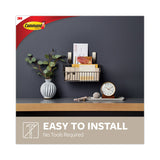 Command™ Decorative Hooks, Medium, Metal, Brushed Nickel, 3 lb Capacity, 2 Hooks and 4 Strips/Pack (MMM17034BN2ES) Pack of 2