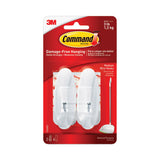 Command Medium Wire Hook, 3 lb (1.36 kg) Capacity, White, Plastic, 2/Pack (MMM17068ES) Pack of 2