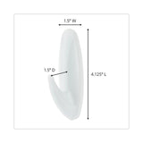 Command™ Designer Hooks, Large, Plastic, White, 5 lb Capacity, 16 Hooks and 24 Strips/Pack (MMM17083S16NA) Pack of 16