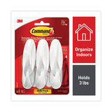 Command™ Designer Hooks, Medium, Plastic, White, 3 lb Capacity, 6 Hooks and 12 Strips/Pack (MMM170816ES) Pack of 6