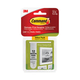 Command™ Picture Hanging Strips, Value Pack, Medium, Removable, Holds Up to 12 lbs, 0.75 x 2.75, White, 12 Pairs/Pack (MMM1720412ES) Pack Of 12