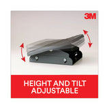 3M™ Adjustable Steel Footrest, Nonslip Surface, 22w x 14d x 4 to 4.75h, Black/Charcoal (MMMFR530CB) Each