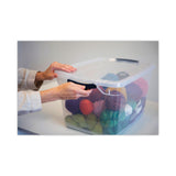 Rubbermaid® Clever Store Basic Latch-Lid Container, 30 qt, 13.37" x 18.75" x 10.5", Clear (UNXRMCC300014) Each