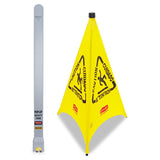 Rubbermaid® Commercial Multilingual Pop-Up Wet Floor Safety Cone, 21 x 21 x 30, Yellow (RCP9S0100YL) Each