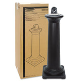 Rubbermaid® Commercial GroundsKeeper Tuscan Receptacle, 22.05 gal, 13 dia x 38.38h, Black (RCP9W300BLA) Each
