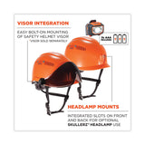 ergodyne® Skullerz 8975LED Class C Safety Helmet w/8981 Universal LED Headlamp, 6-Pt Ratchet Susp, Orange, Ships in 1-3 Business Days (EGO60207) Each