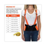 ergodyne® ProFlex 100HV Economy Hi-Vis Spandex Back Support Brace, 4X-Large, 52" to 58" Waist, Black/Orange, Ships in 1-3 Business Days (EGO11888) Each