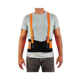 ergodyne® ProFlex 100HV Economy Hi-Vis Spandex Back Support Brace, Small, 25" to 30" Waist, Black/Orange, Ships in 1-3 Business Days (EGO11882) Each