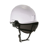 ergodyne® Skullerz 8974V Class E Safety Helmet w/8991 Visor Kit, Smoke Lens, 6-Pt Ratchet Suspension, White, Ships in 1-3 Business Days (EGO60216) Each