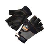 ergodyne® ProFlex 901 Half-Finger Leather Impact Gloves, Black, Large, Pair, Ships in 1-3 Business Days (EGO17784) 1 Pair