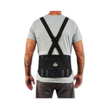 ergodyne® ProFlex 1600 Standard Elastic Back Support Brace, 4X-Large, 52" to 58" Waist, Black, Ships in 1-3 Business Days (EGO11108) Each