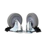 Rubbermaid® Commercial Caster Kit for Mega BRUTE Mobile Collector, Swivel Mount Plate, 5" Wheel, Black, 2/Set (SGSFG9W71L1GRAY) Each