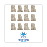 Boardwalk® Premium Cut-End Wet Mop Heads, Cotton, 16oz, White, 12/Carton (BWK216CCT) Case of 12