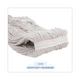 Boardwalk® Premium Cut-End Wet Mop Heads, Cotton, 20oz, White, 12/Carton (BWK220CCT) Case of 12