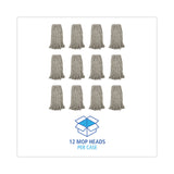 Boardwalk® Premium Cut-End Wet Mop Heads, Cotton, 20oz, White, 12/Carton (BWK220CCT) Case of 12