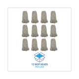 Boardwalk® Mop Head, Premium Standard Head, Cotton Fiber, 32oz, White, 12/Carton (BWK232C) Case of 12