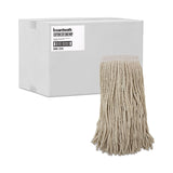 Boardwalk® Mop Head, Premium Saddleback Head, Cotton Fiber, 24 oz, White, 12/Carton (BWK324C) Case of 12