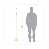 Boardwalk® Looped End Mop Kit, Medium Blue Cotton/Rayon/Synthetic Head, 60" Yellow Metal/Polypropylene Handle (BWK400MBC) Each