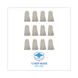 Boardwalk® Pro Loop Web/Tailband Wet Mop Head, Rayon, 24oz, White, 12/Carton (BWK424RCT) Case of 12