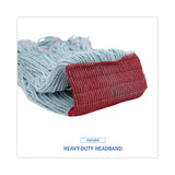 Boardwalk® EchoMop with Looped-End Wet Head, Synthetic/Cotton, Large, Blue, 12/Carton (BWK1400LCT) Case of 12