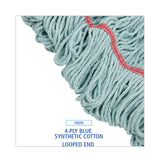 Boardwalk® EchoMop with Looped-End Wet Head, Synthetic/Cotton, Large, Blue (BWK1400LEA) Each