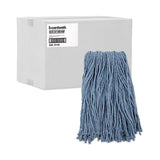 Boardwalk® Mop Head, Standard Head, Cotton/Synthetic Fiber, Cut-End, #16., Blue, 12/Carton (BWK2016B) Case of 12 Mops