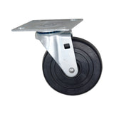 Rubbermaid® Commercial Replacement Plate Casters, Rigid Mount Plate, 5" Rubber Wheel, Black (SGS4402L1) Each