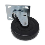 Rubbermaid® Commercial Replacement Plate Casters, Rigid Mount Plate, 5" Rubber Wheel, Black (SGS4402L1) Each