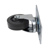 Rubbermaid® Commercial Replacement Plate Casters, Rigid Mount Plate, 3.5" Rubber Wheel, Black (SGSFG1005L40000) Each