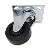 Rubbermaid® Commercial Replacement Plate Casters, Rigid Mount Plate, 3.5" Rubber Wheel, Black (SGSFG1005L40000) Each