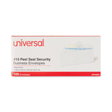 Universal® Peel Seal Strip Security Tint Business Envelope, #10, Square Flap, Self-Adhesive Closure, 4.13 x 9.5, White, 100/Box (UNV36004) Box of 100