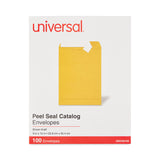Universal® Peel Seal Strip Catalog Envelope, #10 1/2, Square Flap, Self-Adhesive Closure, 9 x 12, Natural Kraft, 100/Box (UNV40102) Box of 100